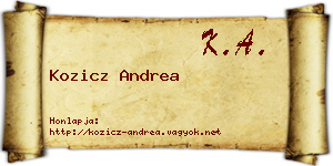Kozicz Andrea névjegykártya