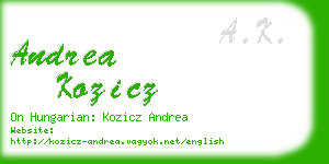 andrea kozicz business card